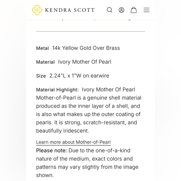 Kendra Scott Danielle MOP earrings - Picture 9 of 9